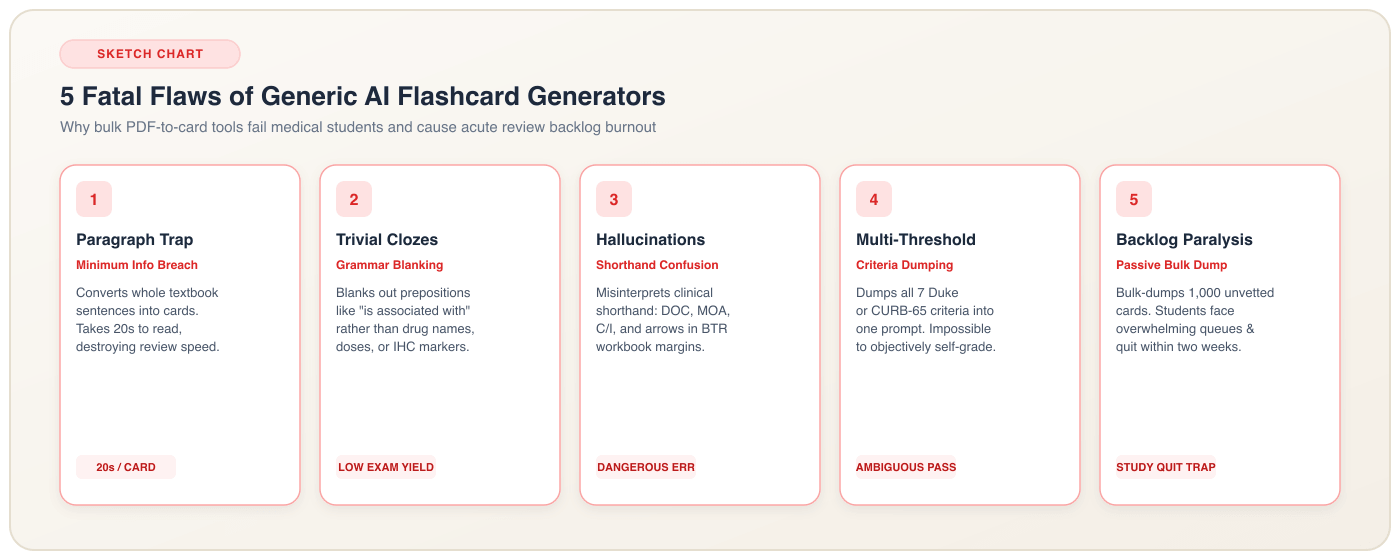 5 Critical Flaws of Generic AI Flashcard Generators in Medical Education
