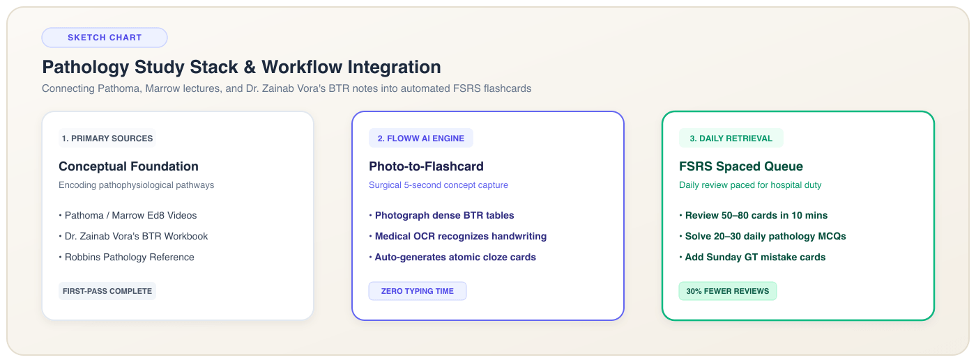 High-Yield Study Resource Integration: Converting Marrow and BTR notes into active recall flashcards